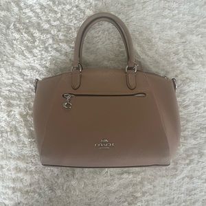 Coach Tan/Brown Pebble Leather Handbag With Adjustable Crossbody Strap